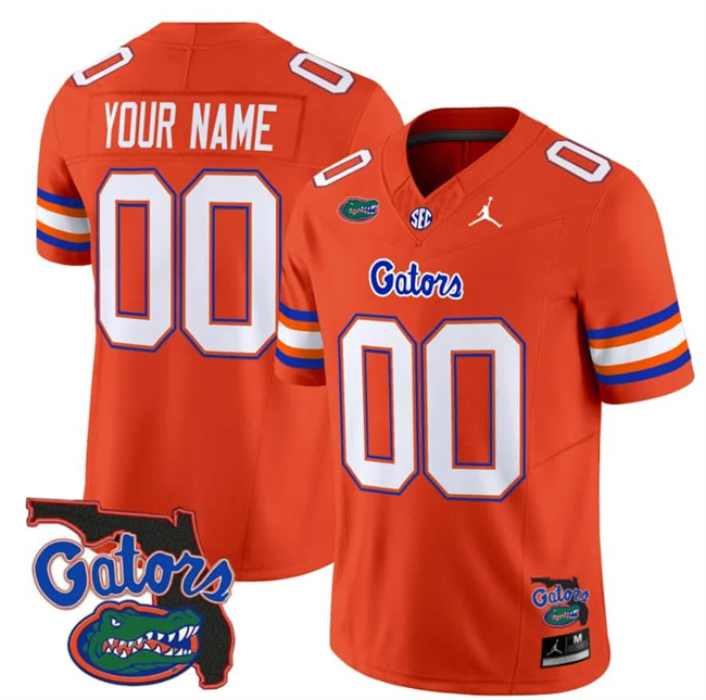 Men's Florida Gators ACTIVE PLAYER Custom Orange 2024 F.U.S.E. Florida Patch Vapor Limited Stitched Football Jersey